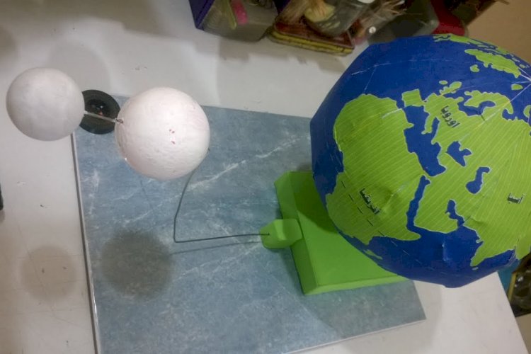أماكن اليابسة، الكرة وهي والماء تبين الأرض مجسم نموذجًا خريطة على على الجغرافية ، شكل للأرض كرة شكل الأرض