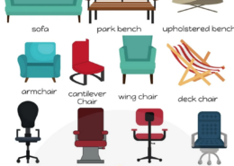جميع انواع الكراسي بالانجليزي مترجمة بالصور
