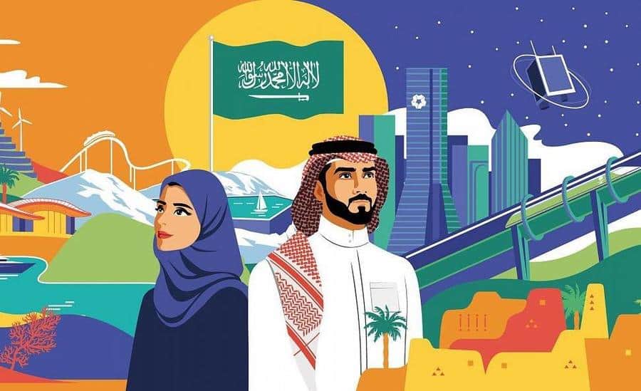 رسومات عن اليوم الوطني السعودي تروي قصة تفاني الأجيال في بناء وطن قوي